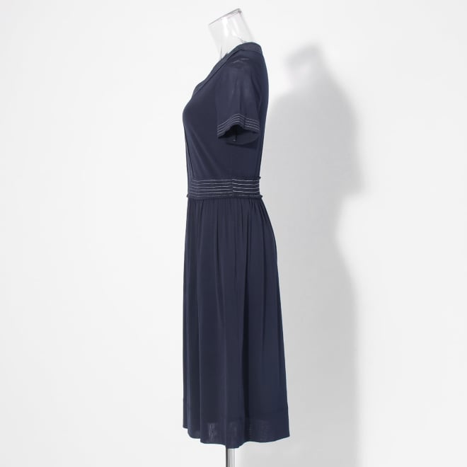 【COMING SOON】Solid net w/stitching details ドレス 詳細画像 ネイビー 2