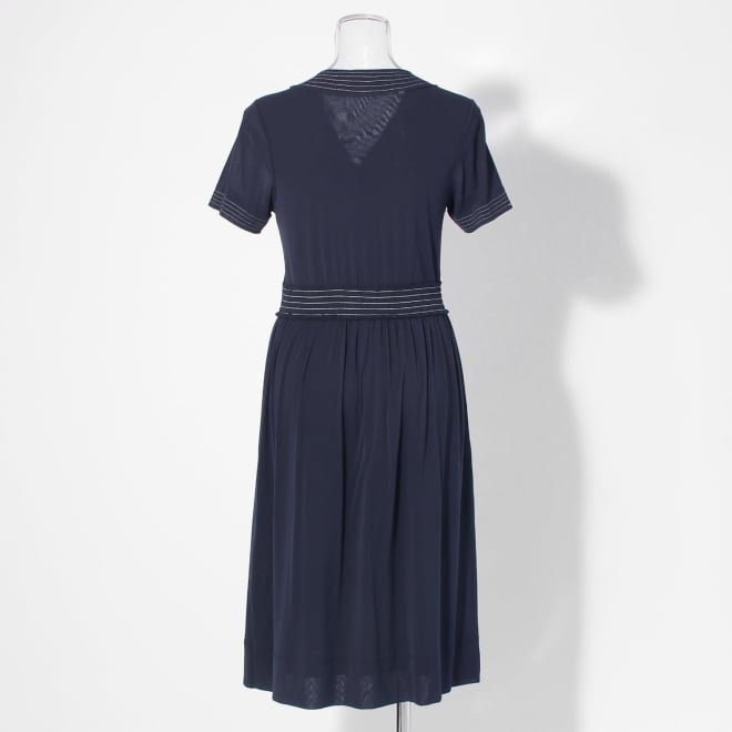 【COMING SOON】Solid net w/stitching details ドレス 詳細画像 ネイビー 3
