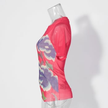 Orchid floral art netting ブラウス 詳細画像