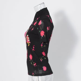 【COMING SOON】Peach baby print on stretch netting ブラウス 詳細画像