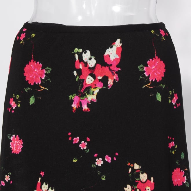 【COMING SOON】Peach baby print on stretch netting スカート 詳細画像 黒系マルチ 4