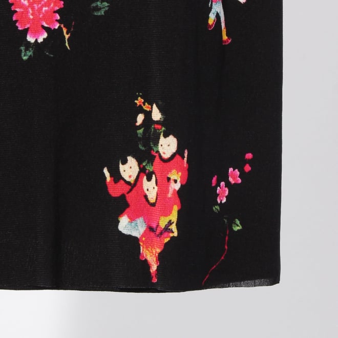 【COMING SOON】Peach baby print on stretch netting スカート 詳細画像 黒系マルチ 5