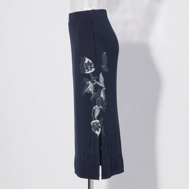 Batik blue flower embroidery on net スカート 詳細画像 ネイビー 2