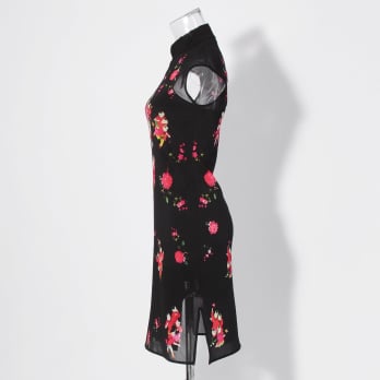 【COMING SOON】Peach baby print on stretch netting ドレス 詳細画像