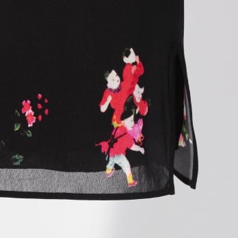 【COMING SOON】Peach baby print on stretch netting ドレス 詳細画像