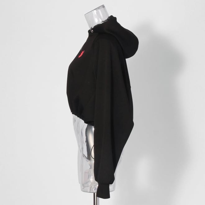 【COMING SOON】〈RDG〉ショートジップパーカー 詳細画像 ブラック 2