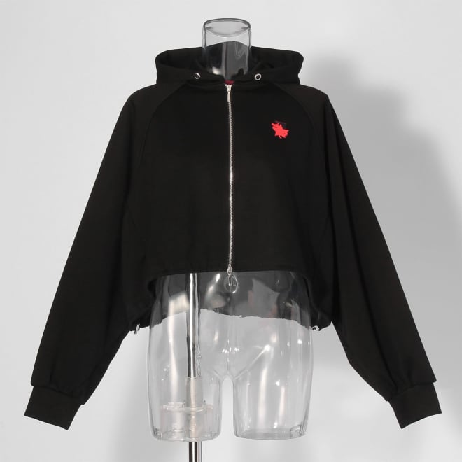 【COMING SOON】〈RDG〉ショートジップパーカー 詳細画像 ブラック 4